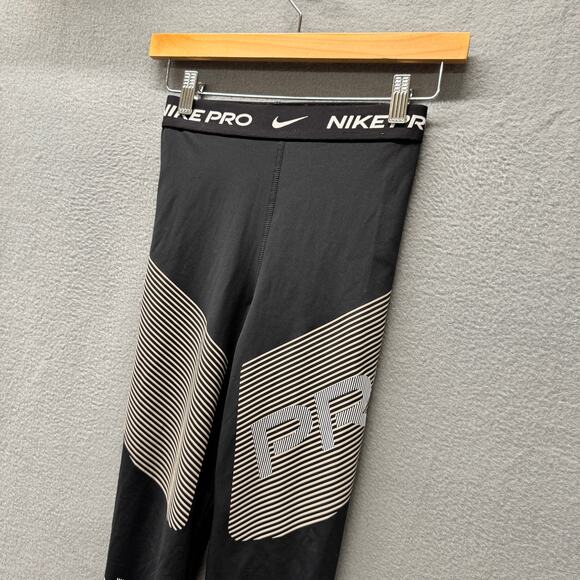 Nike Pro Leggings Womens XS Black Gray Running Tight Dri Fit Activewear - Picture 6 of 10